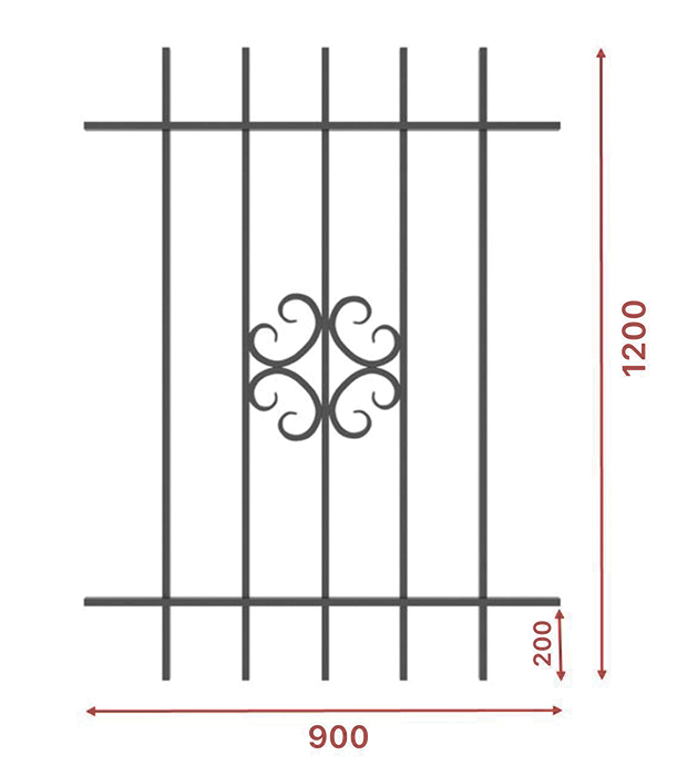 Грати віконні, 900х1200, арт. 303/2