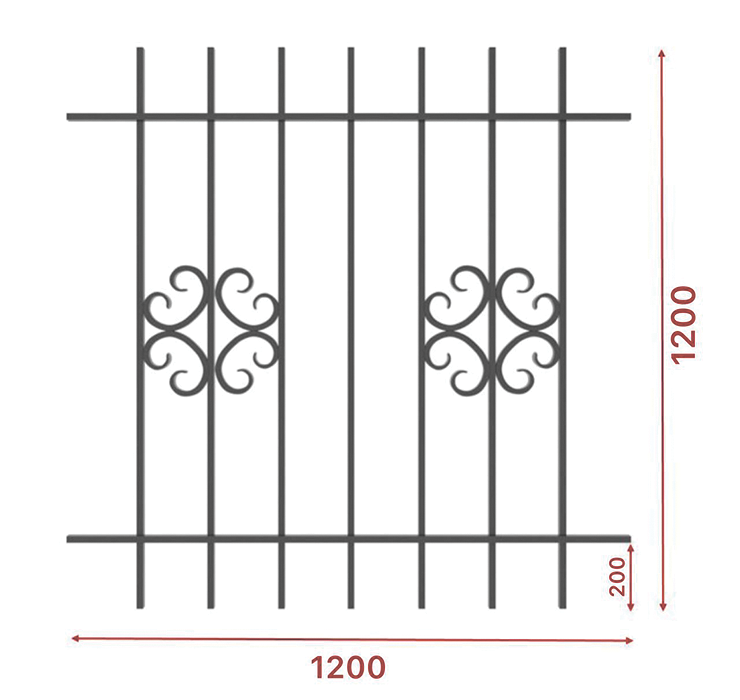 Грати віконні, 1200х1200, арт. 303/4