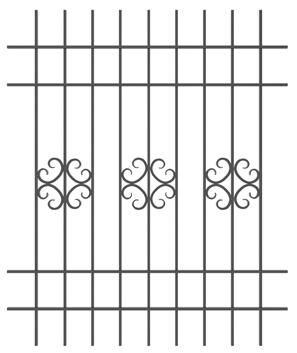 Грати віконні, 1500х1800, арт. 305/6