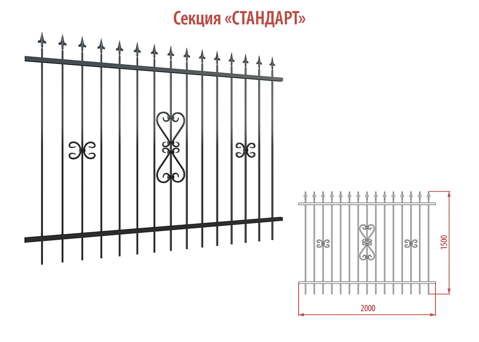 Секція Стандарт, 2000х1500, арт. 250/2